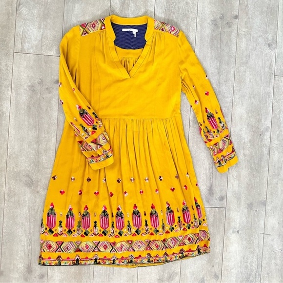 Anthropologie Floreat Raella Embroidered Long Sleeve Tunic Dress XS - Picture 7 of 16